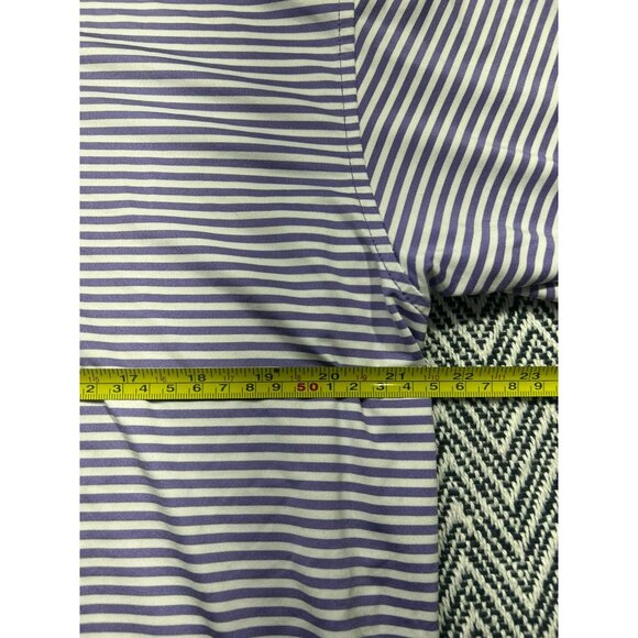 FootJoy FJ Men's Purple & White Striped Polo Shirt Size L - Picture 6 of 7